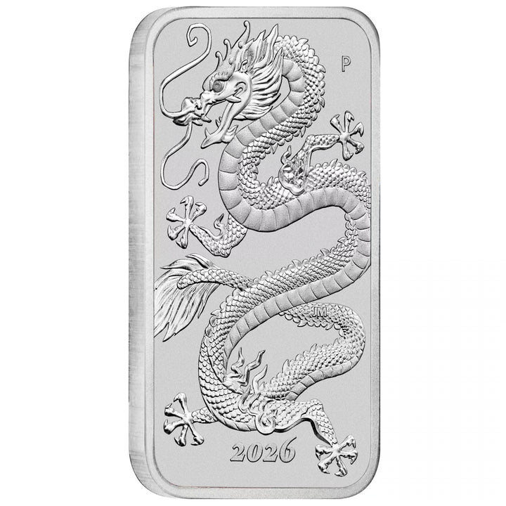 2026 Perth Mint Dragon Rectangular 1oz Silver Bullion Coin