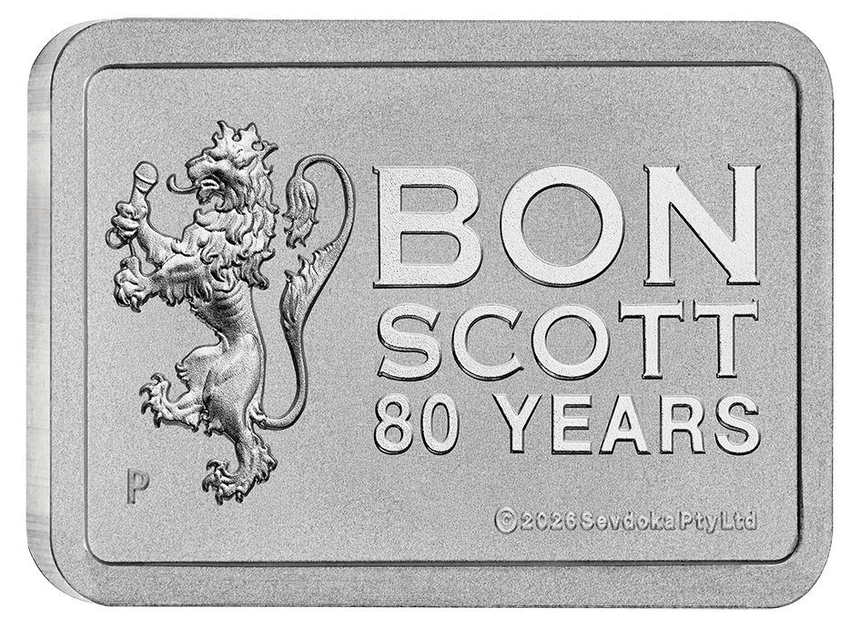 Bon Scott 80th Anniversary 10 Gram Silver Bar