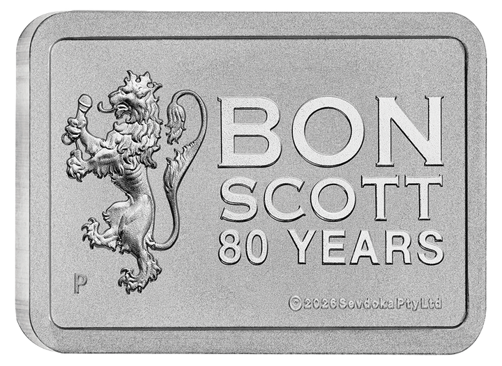 Bon Scott 80th Anniversary 10 Gram Silver Bar