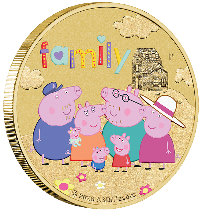 Peppa Pig 2026 $1 Colour Uncirculated 3-Coin Set