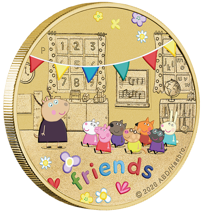 Peppa Pig 2026 $1 Colour Uncirculated 3-Coin Set