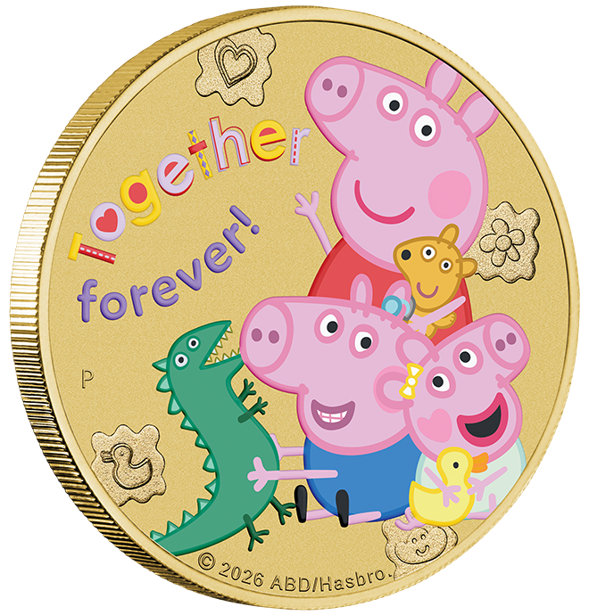 Peppa Pig 2026 $1 Colour Uncirculated 3-Coin Set