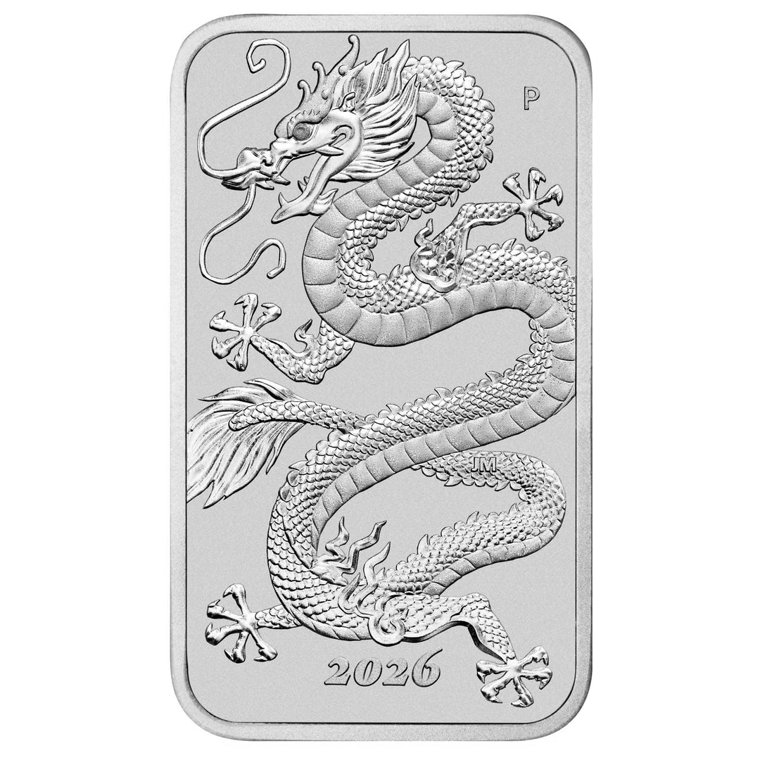 2026 Perth Mint Dragon Rectangular 1oz Silver Bullion Coin