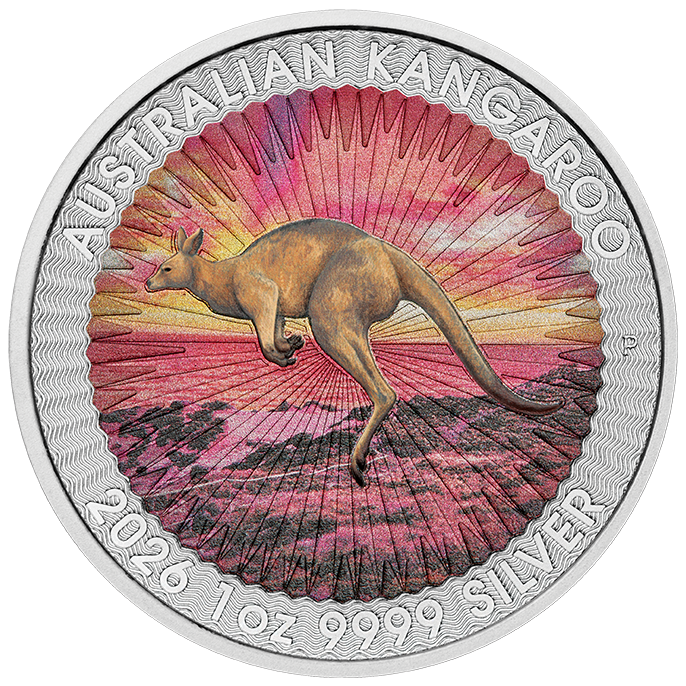 2026 Sundowner Red Kangaroo $1 1oz Silver Coloured Coin in Card