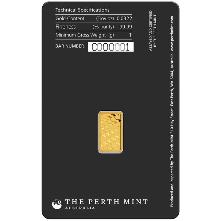 Perth Mint 1g Minted Gold Bar – 99.99% Pure Gold