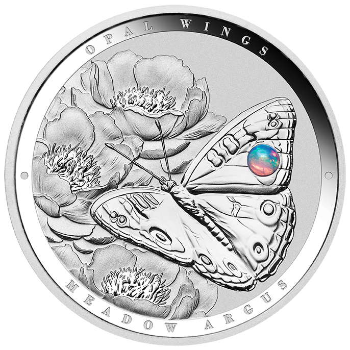 2026 Australian Opal Wings – Meadow Argus 1oz Silver Proof Coin with Opal Insert