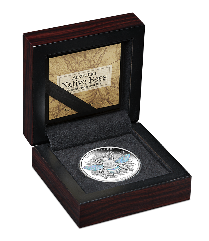 2026 Australian Native Bees – Teddy Bear Bee 1oz Silver Proof Hologram Coin