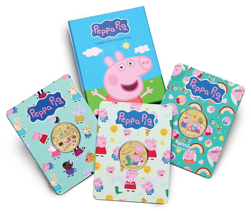 Peppa Pig 2026 $1 Colour Uncirculated 3-Coin Set