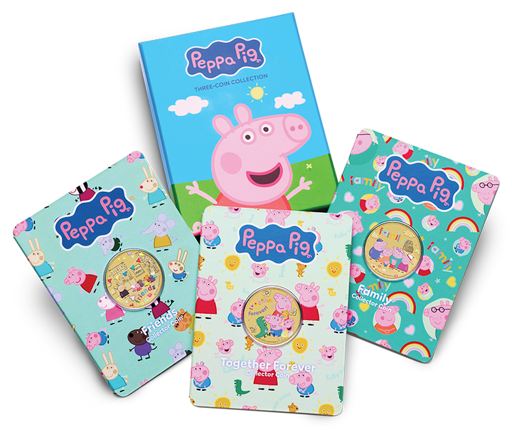 Peppa Pig 2026 $1 Colour Uncirculated 3-Coin Set
