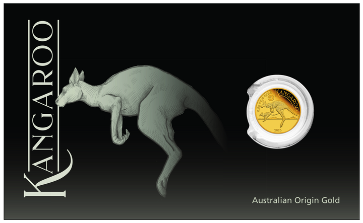 Australia Kangaroo 2026 $2 Mini Roo 0.5g Gold Proof Coin in Card