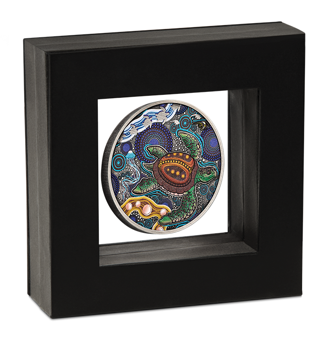 2026 Australia Turtle Yaunati $2 2oz Silver Antique Coloured Coin