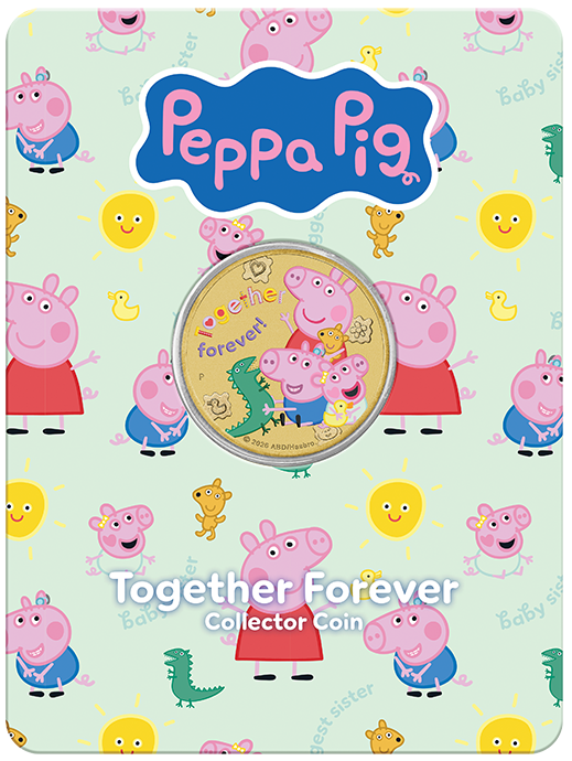 Peppa Pig Together Forever 2026 $1 Colour Uncirculated Coin
