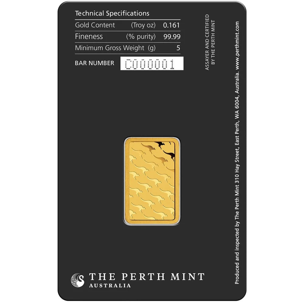 Perth Mint 5g Minted Gold Bar – 99.99% Pure Gold