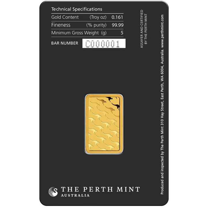 Perth Mint 5g Minted Gold Bar – 99.99% Pure Gold