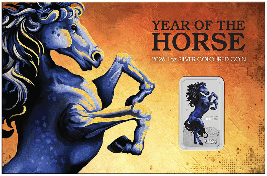 Lunar Year of the Horse 2026 $1 Colour Rectangular 1oz Silver Uncirculated Coin