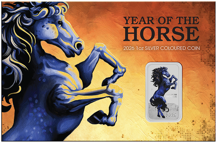 Lunar Year of the Horse 2026 $1 Colour Rectangular 1oz Silver Uncirculated Coin