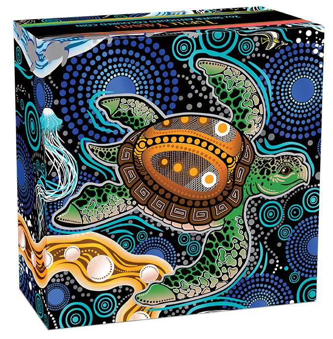2026 Australia Turtle Yaunati $2 2oz Silver Antique Coloured Coin