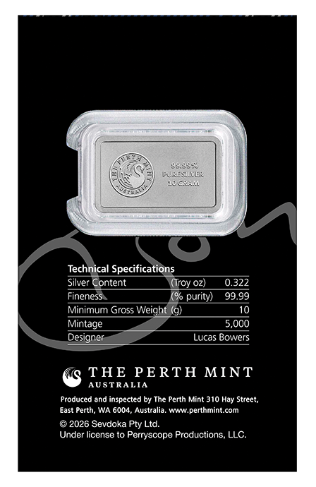 Bon Scott 80th Anniversary 10 Gram Silver Bar
