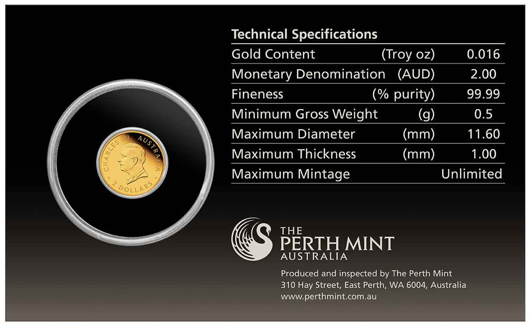 2025 $2 Mini Roo 0.5g Gold Proof Coin in Card