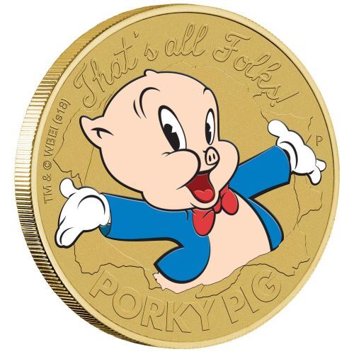 2018 LOONEY TUNES PORKY PIG $1 STAMP &amp; COIN COVER PNC