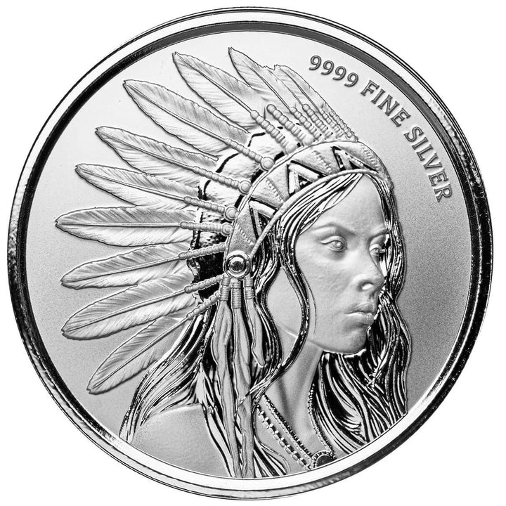 Scottsdale Mint Buffalo Girl 1oz Silver Bullion Round – .9999 Fine Silver