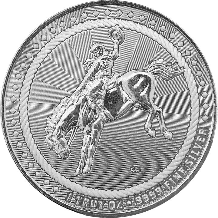 2023 Cowboy with Buffalo Privy 1oz Silver Round – Scottsdale Mint .999 Fine Silver