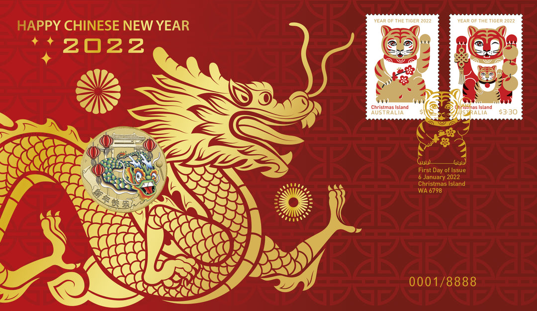 2022 CHINESE NEW YEAR $1 STAMP &amp; COIN COVER PNC – PERTH MINT
