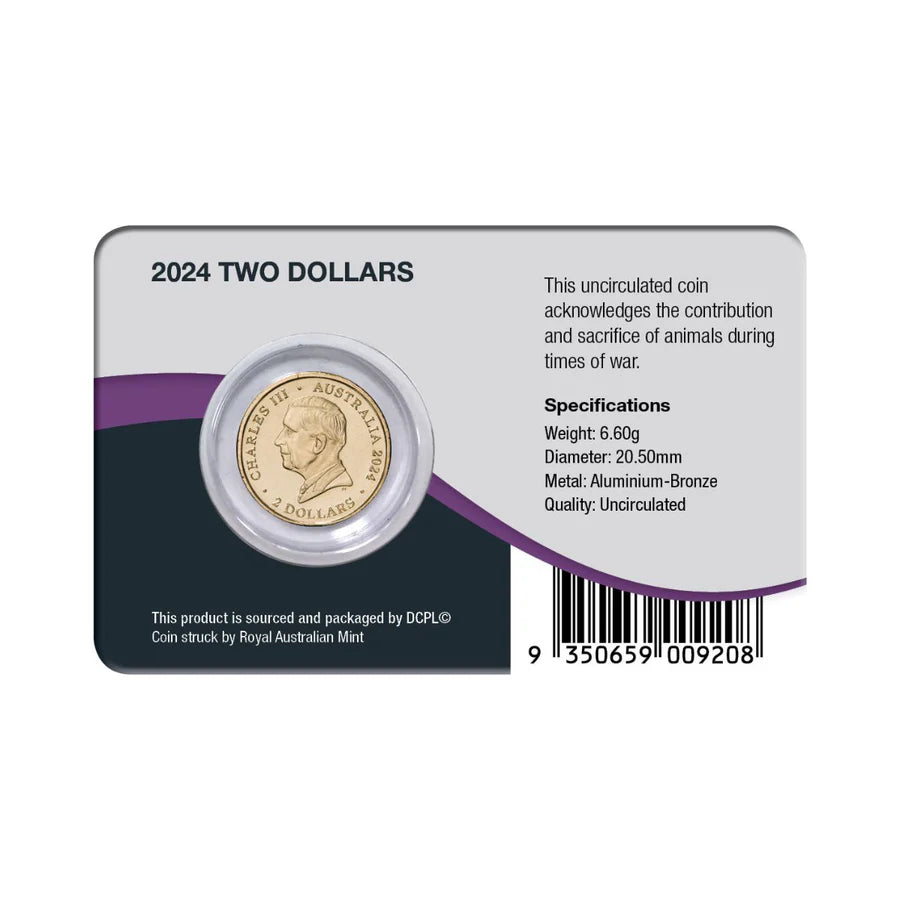 2024 $2 War Animals – Remembrance Uncirculated Coin Pack