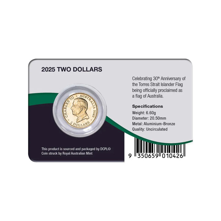 2025 $2 Torres Strait Islander Flag Aluminium Bronze Uncirculated Coin Pack