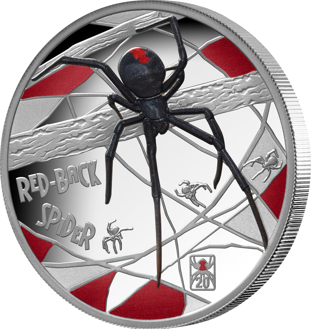 2026 Deadly &amp; Dangerous Red-back Spider 20th Anniversary Privymark 1oz Silver Proof Coin