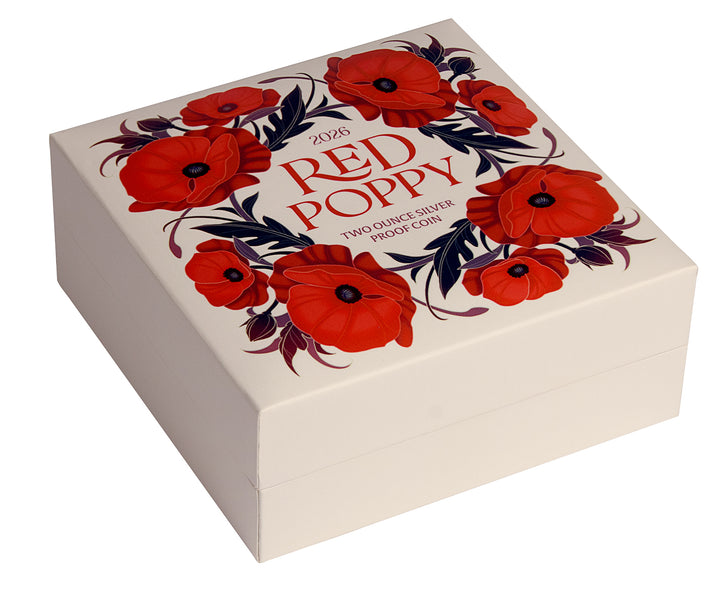 Red Poppy 2026 $5 Window 2oz Silver Proof Coin