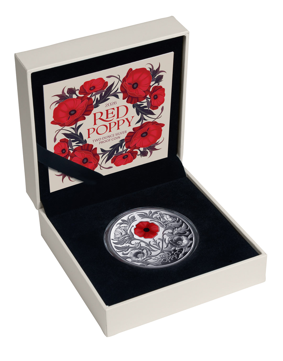 Red Poppy 2026 $5 Window 2oz Silver Proof Coin