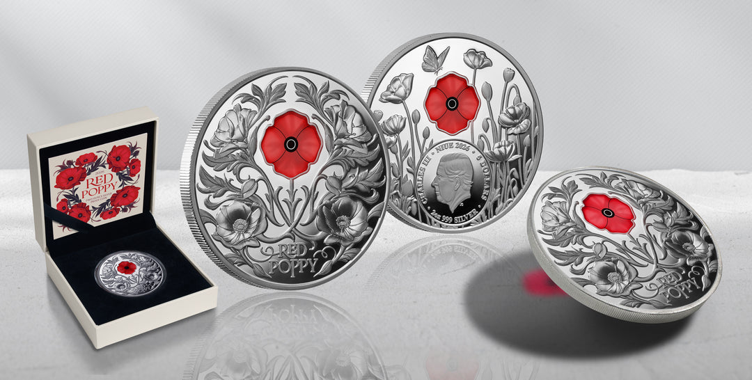 Red Poppy 2026 $5 Window 2oz Silver Proof Coin