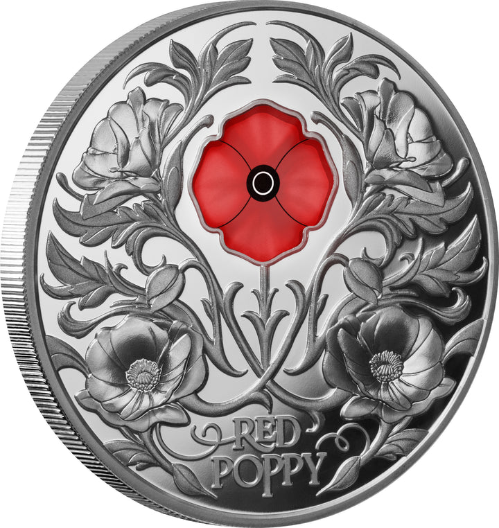 Red Poppy 2026 $5 Window 2oz Silver Proof Coin