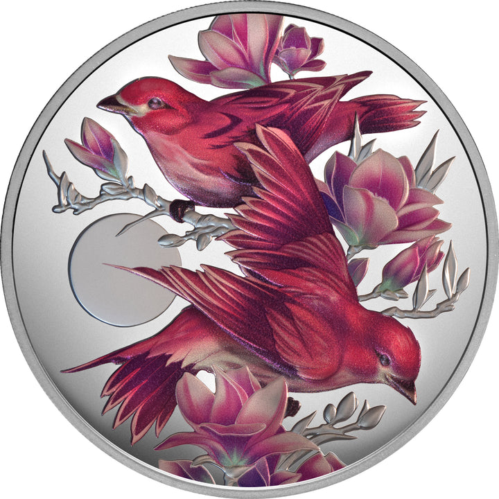 2026 Birds of Beauty Purple Finch &amp; Magnolias $1 1oz Silver Proof Coin