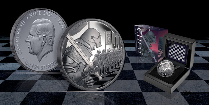 2026 Chess Series – Pawn 1oz Silver Black Proof Coin
