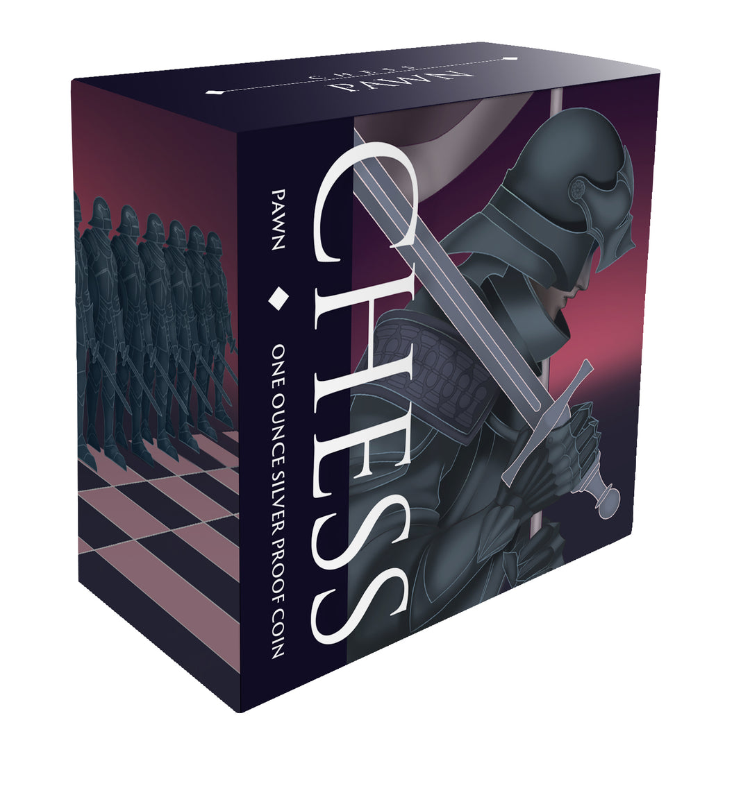 2026 Chess Series – Pawn 1oz Silver Black Proof Coin