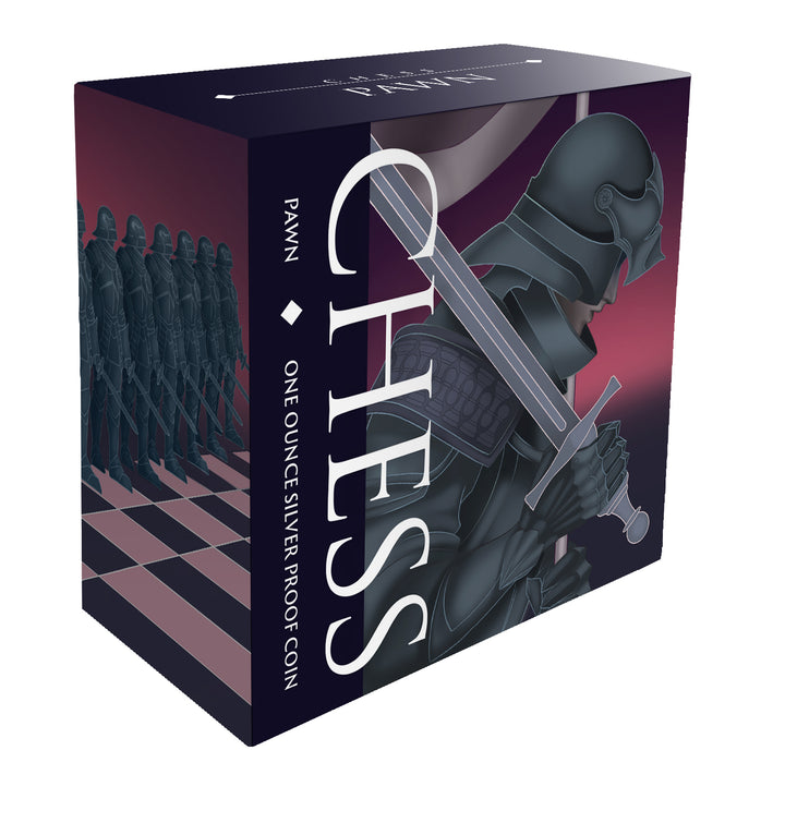 2026 Chess Series – Pawn 1oz Silver Black Proof Coin