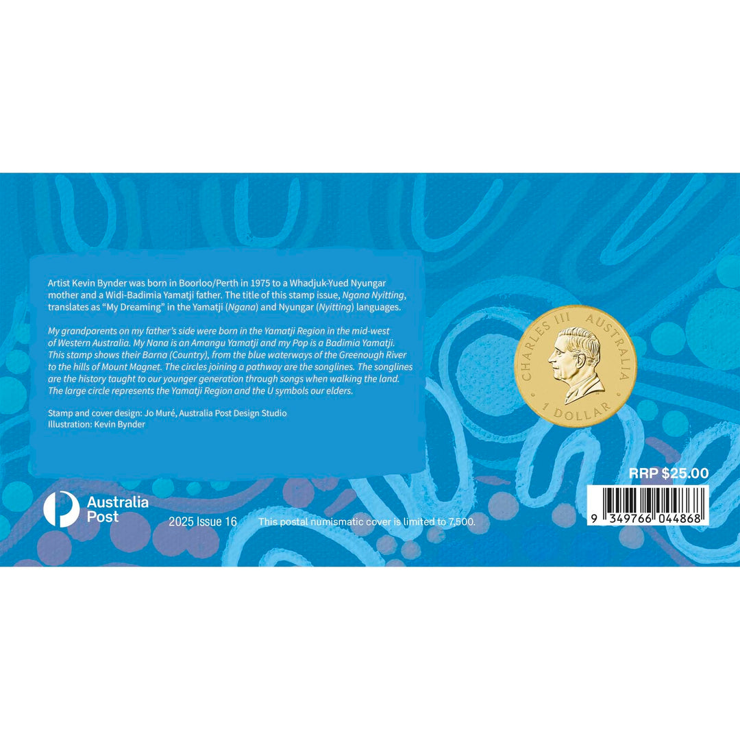 2025 Ngana Nyitting - Blue River Stamp and Coin Cover