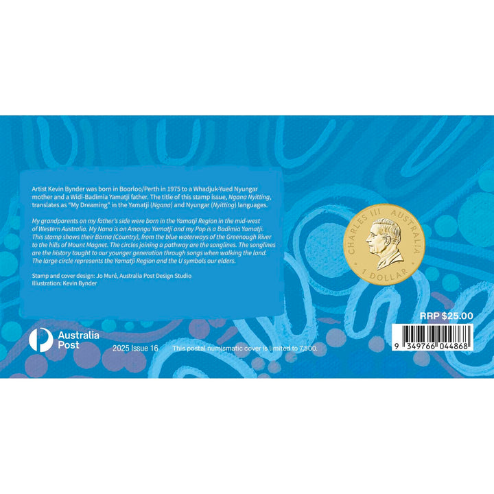 2025 Ngana Nyitting - Blue River Stamp and Coin Cover