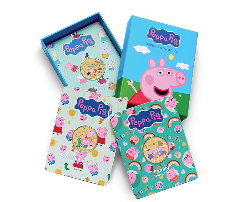 Peppa Pig 2026 $1 Colour Uncirculated 3-Coin Set