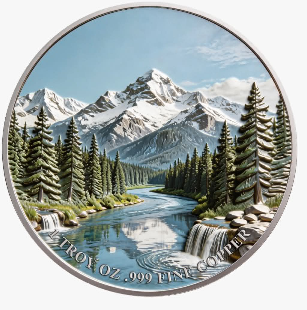 North American Wildlife Lynx UHR Colorized 1oz Copper Medal in Card