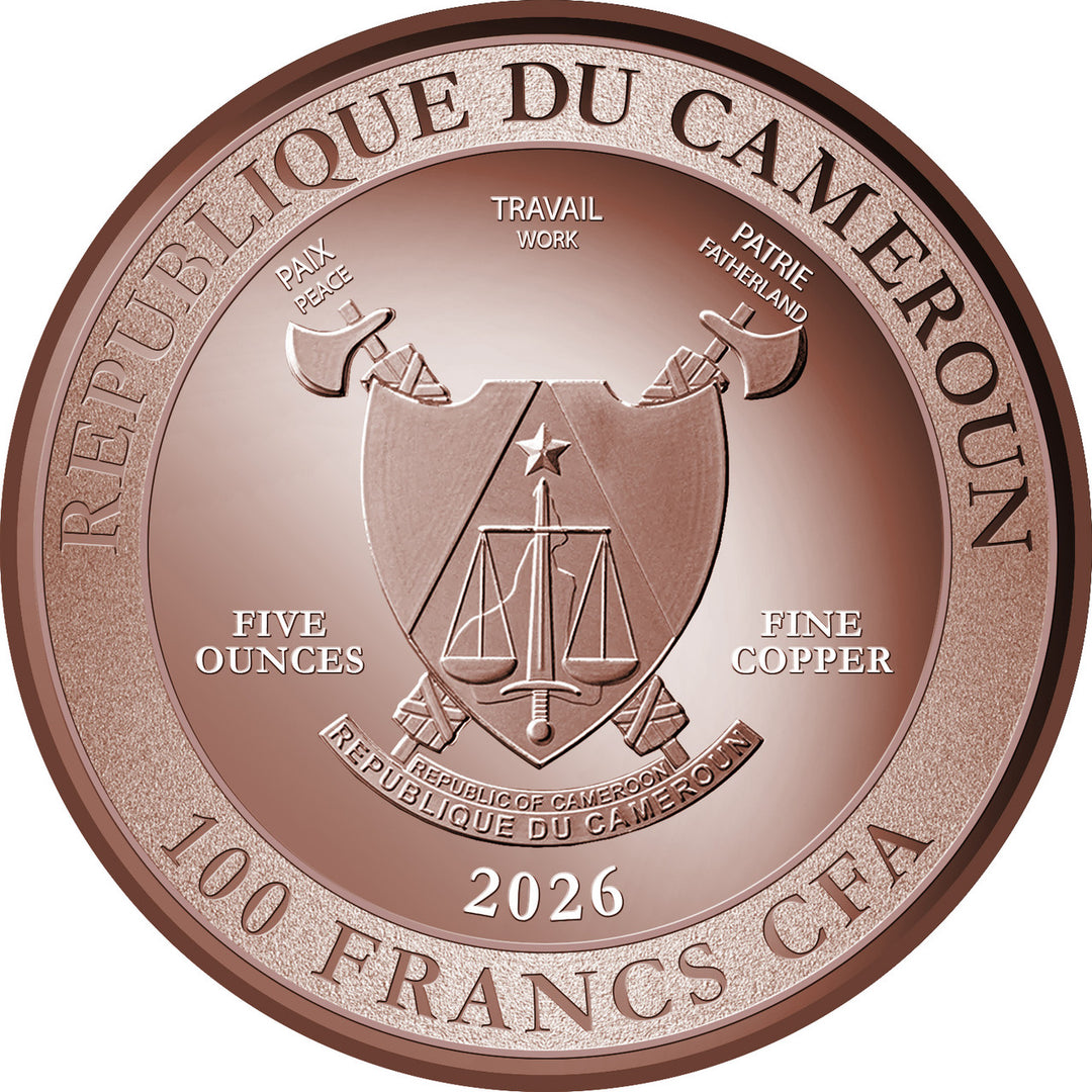 2026 Cameroon Lunar on Lunar Colorized 5oz Copper Coin