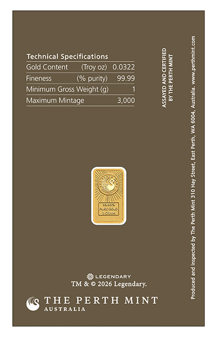 Dune 1g Gold Coloured Minted Bar