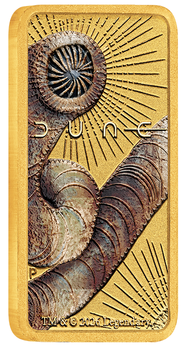 Dune 1g Gold Coloured Minted Bar