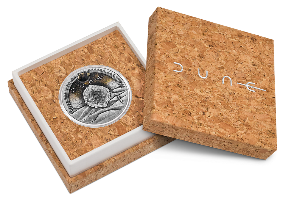 Dune: Scourge of the Desert Sea 2026 2oz Silver Antiqued Coloured Coin