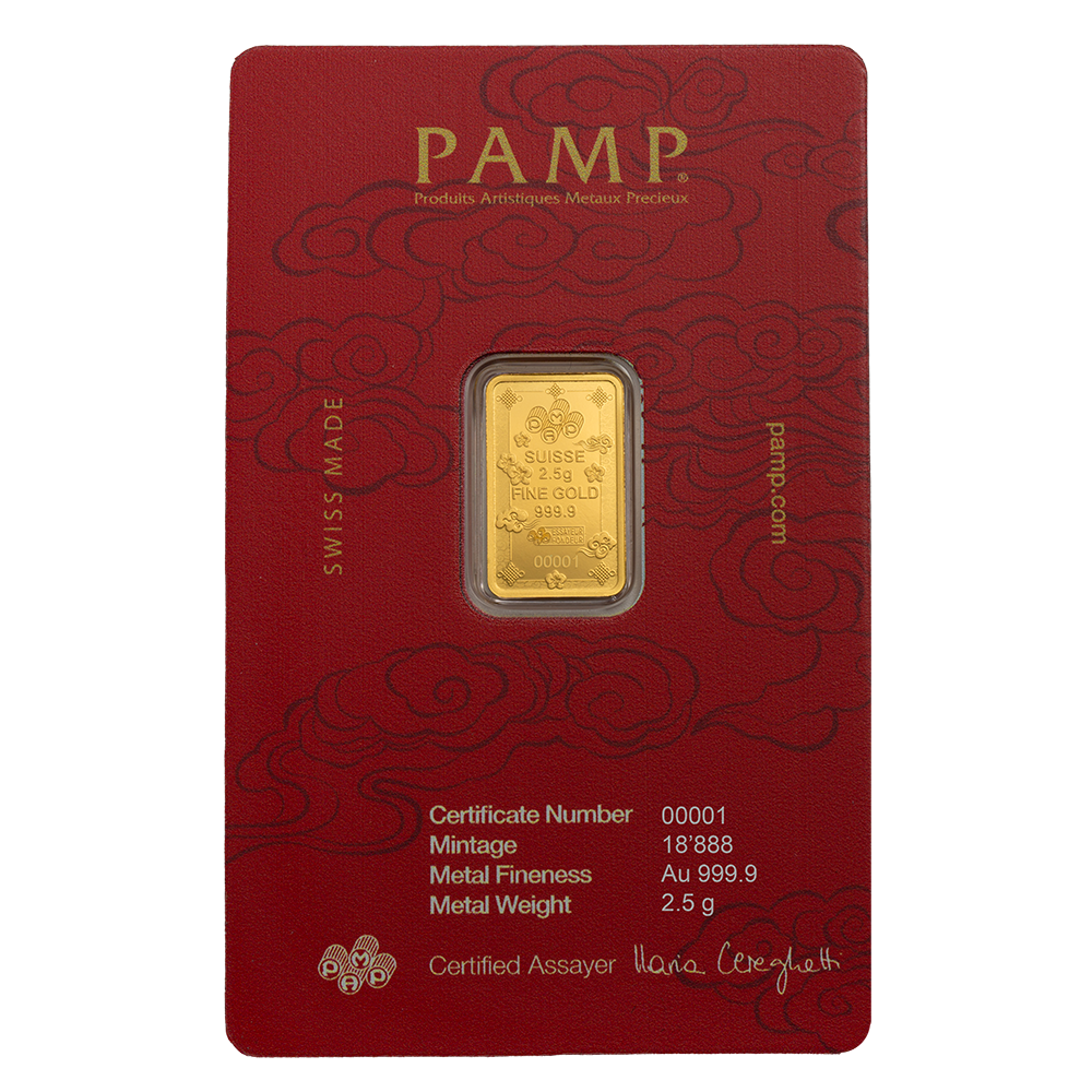 2.5g Gold Bar – PAMP Suisse Lucky Cat | .9999 Fine Gold