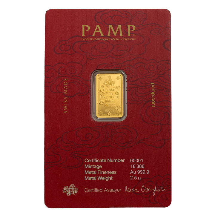 2.5g Gold Bar – PAMP Suisse Lucky Cat | .9999 Fine Gold