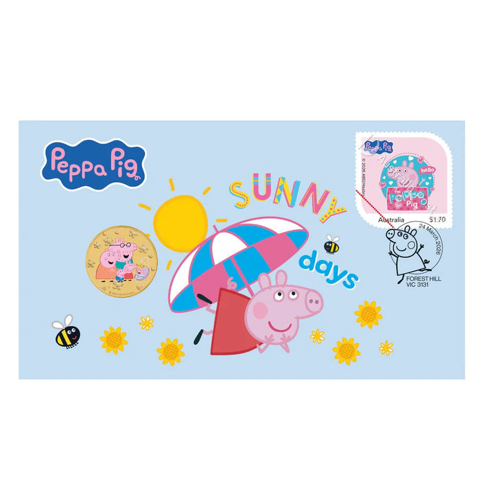 2026 Peppa Pig $1 Stamp &amp; Coin Cover