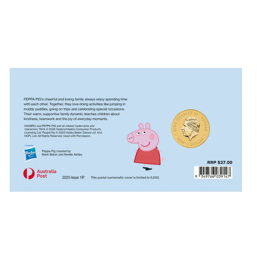2026 Peppa Pig $1 Stamp &amp; Coin Cover